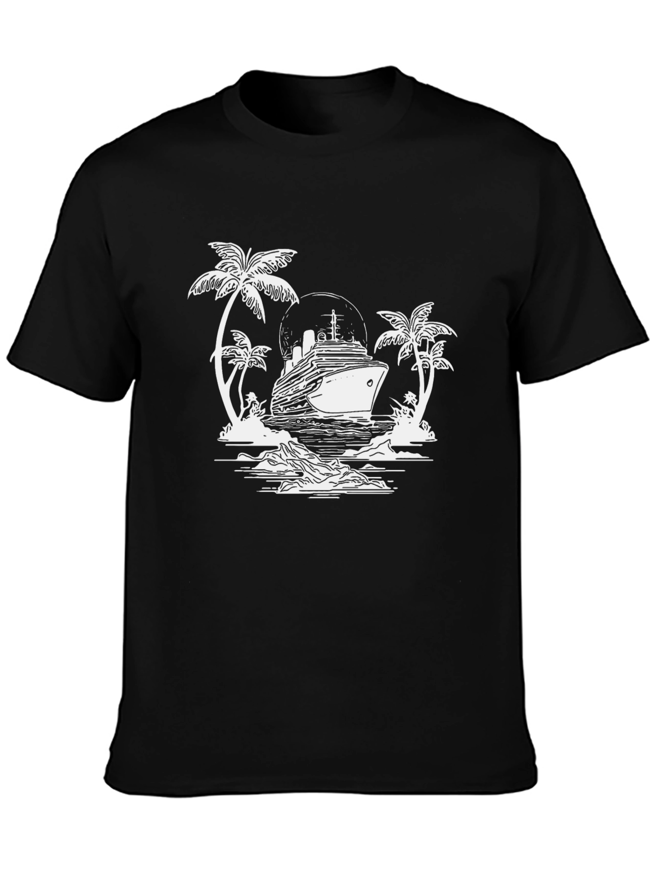 Cruise Ship Island Graphic Tee - Black