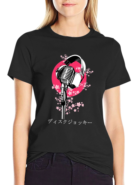 DJ Headphones Microphone Graphic Tee
