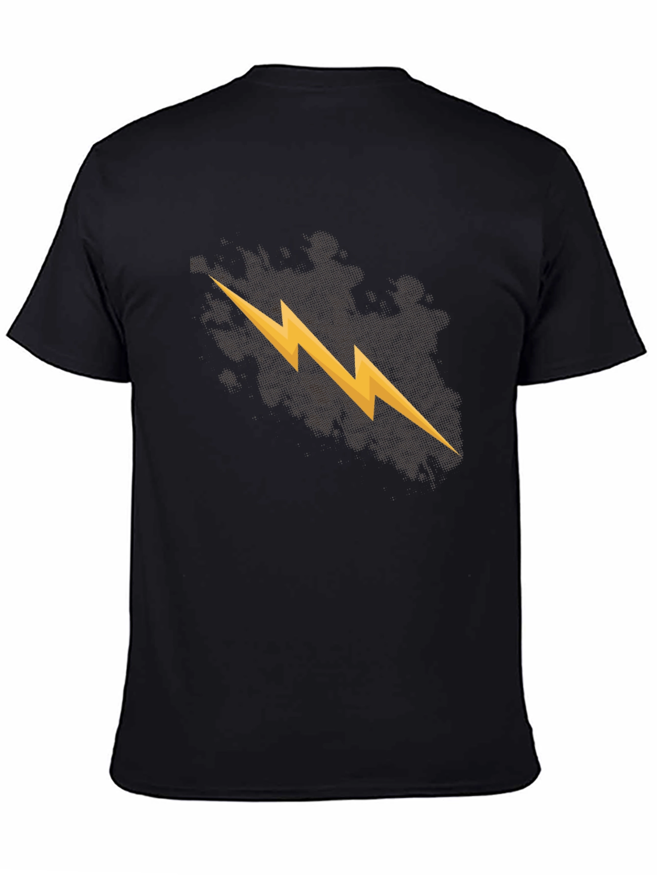 Mens Black T-Shirt with Lightning Bolt Graphic