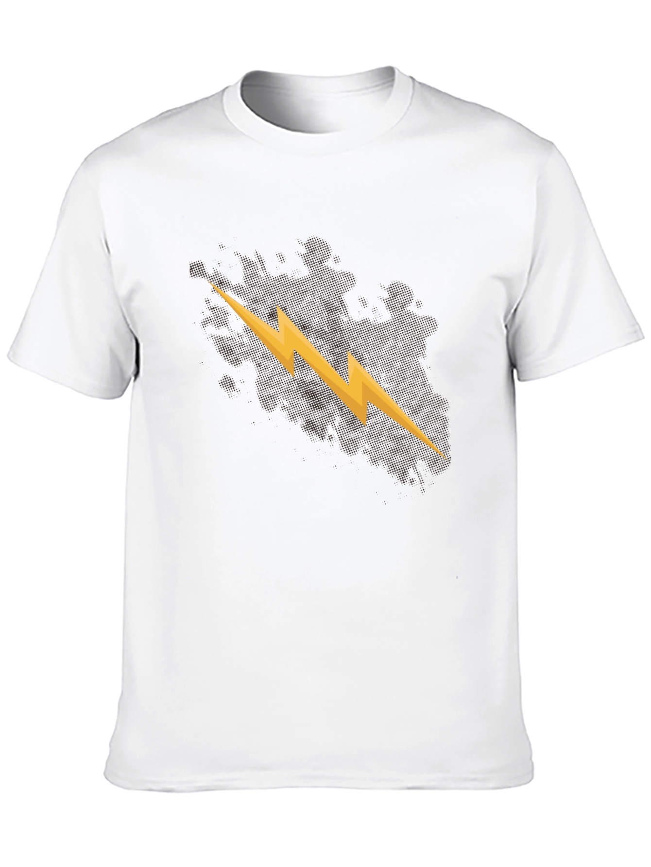 Mens Black T-Shirt with Lightning Bolt Graphic