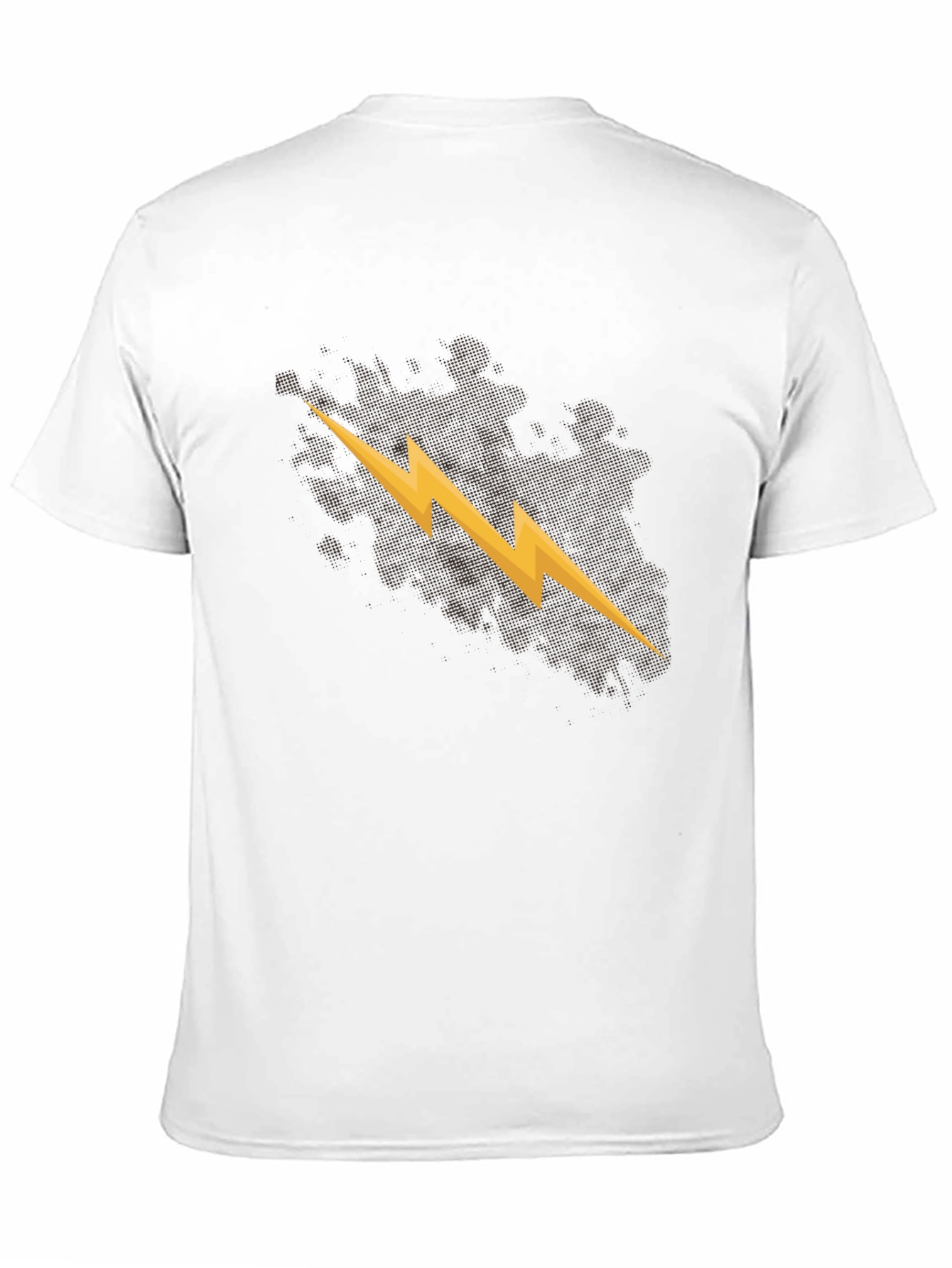 Mens Black T-Shirt with Lightning Bolt Graphic