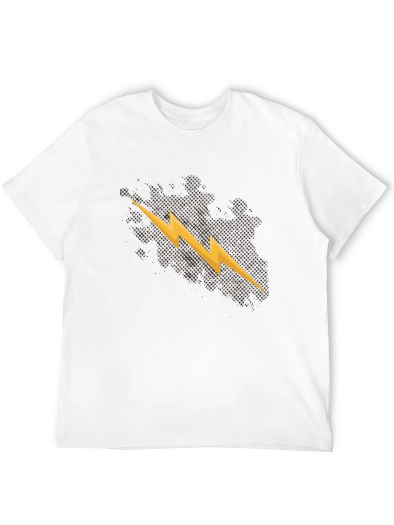 Mens Black T-Shirt with Lightning Bolt Graphic