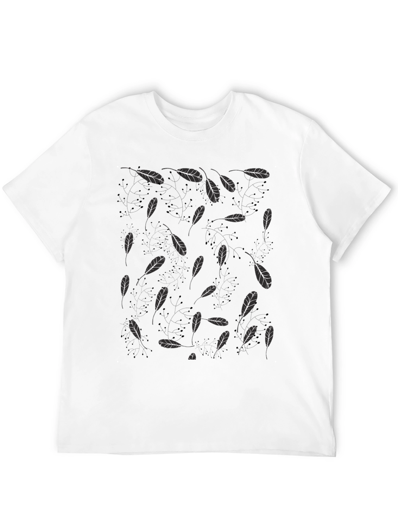 Feather Print Black T-Shirt