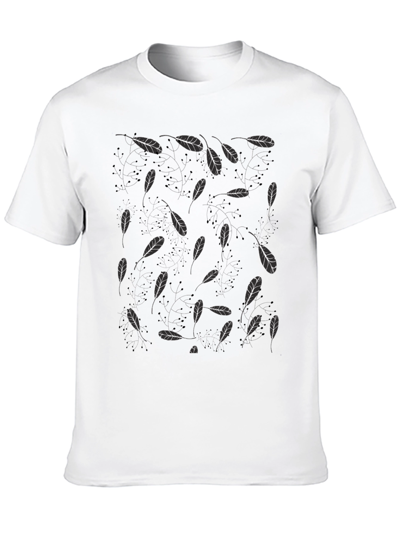 Feather Print Black T-Shirt