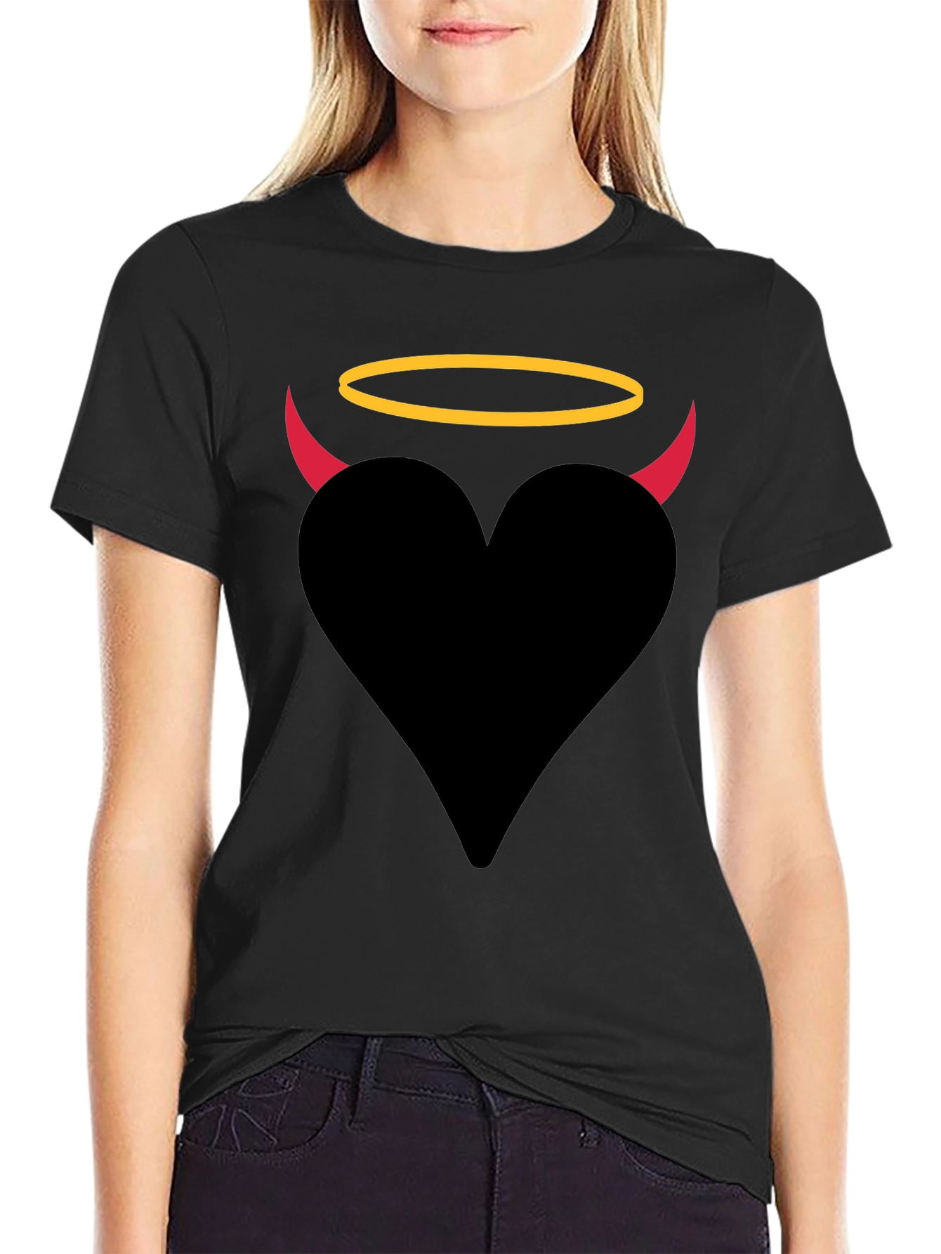 Angel Devil Heart Graphic T-Shirt