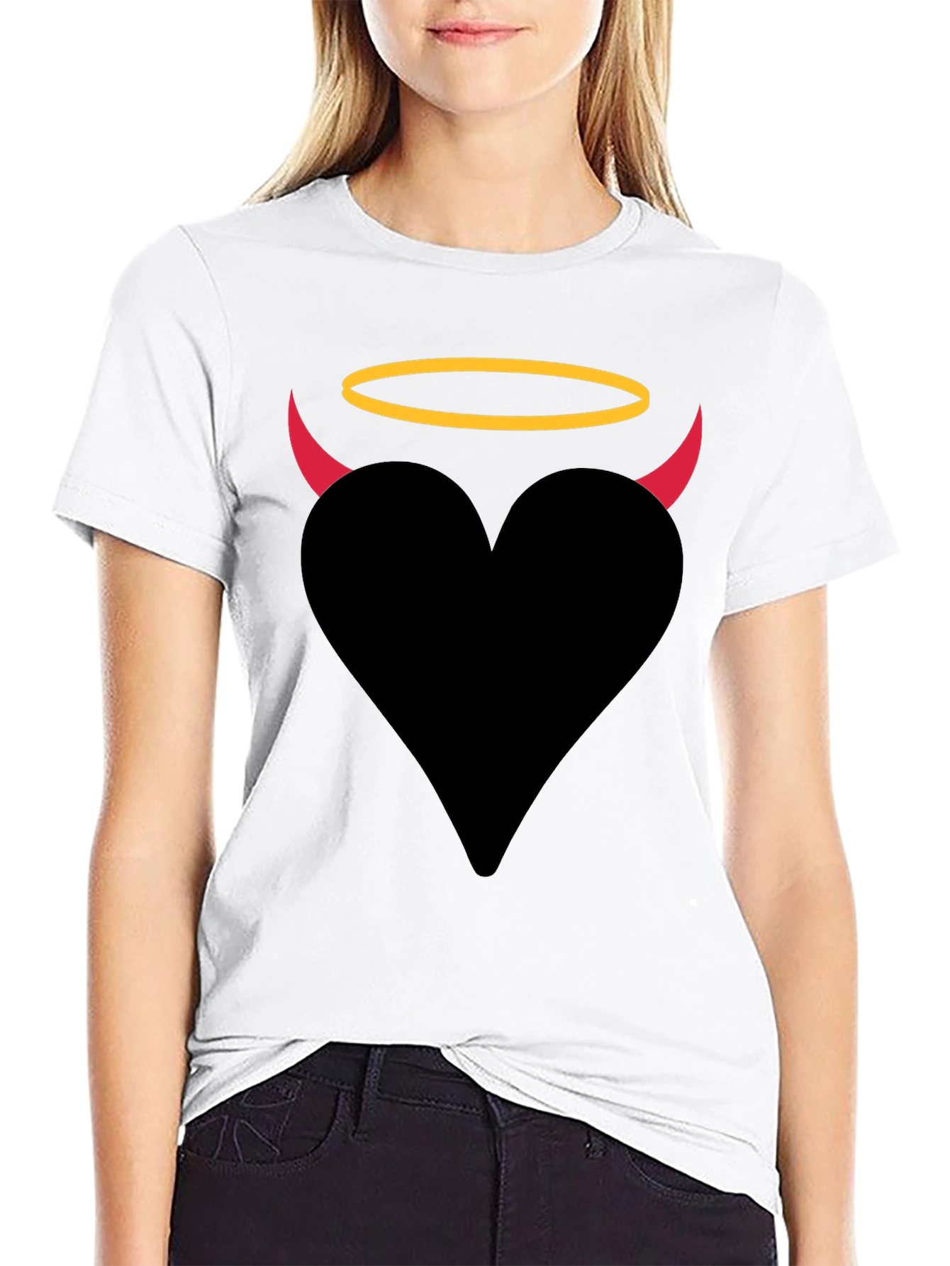 Angel Devil Heart Graphic T-Shirt