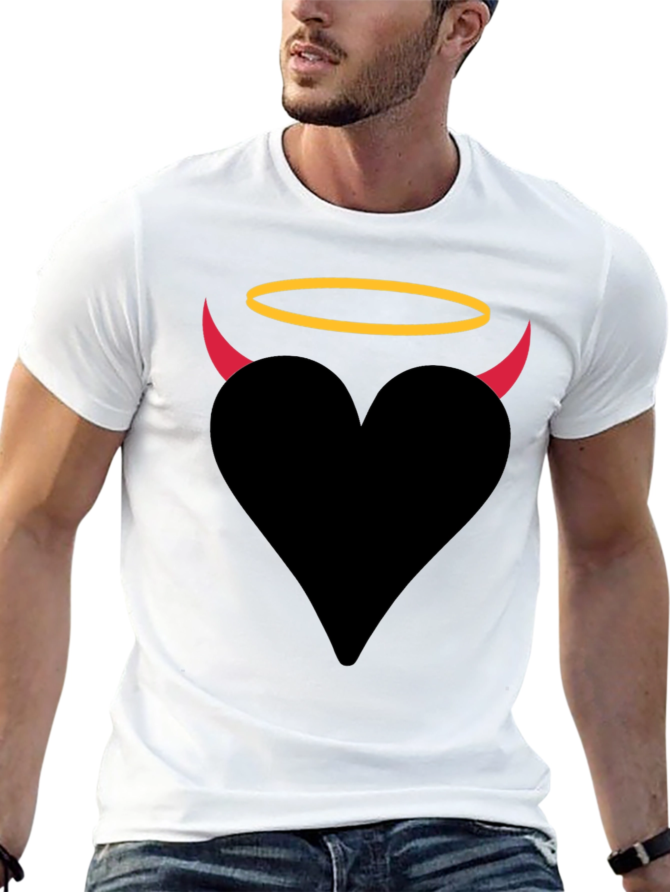 Angel Devil Heart Graphic T-Shirt