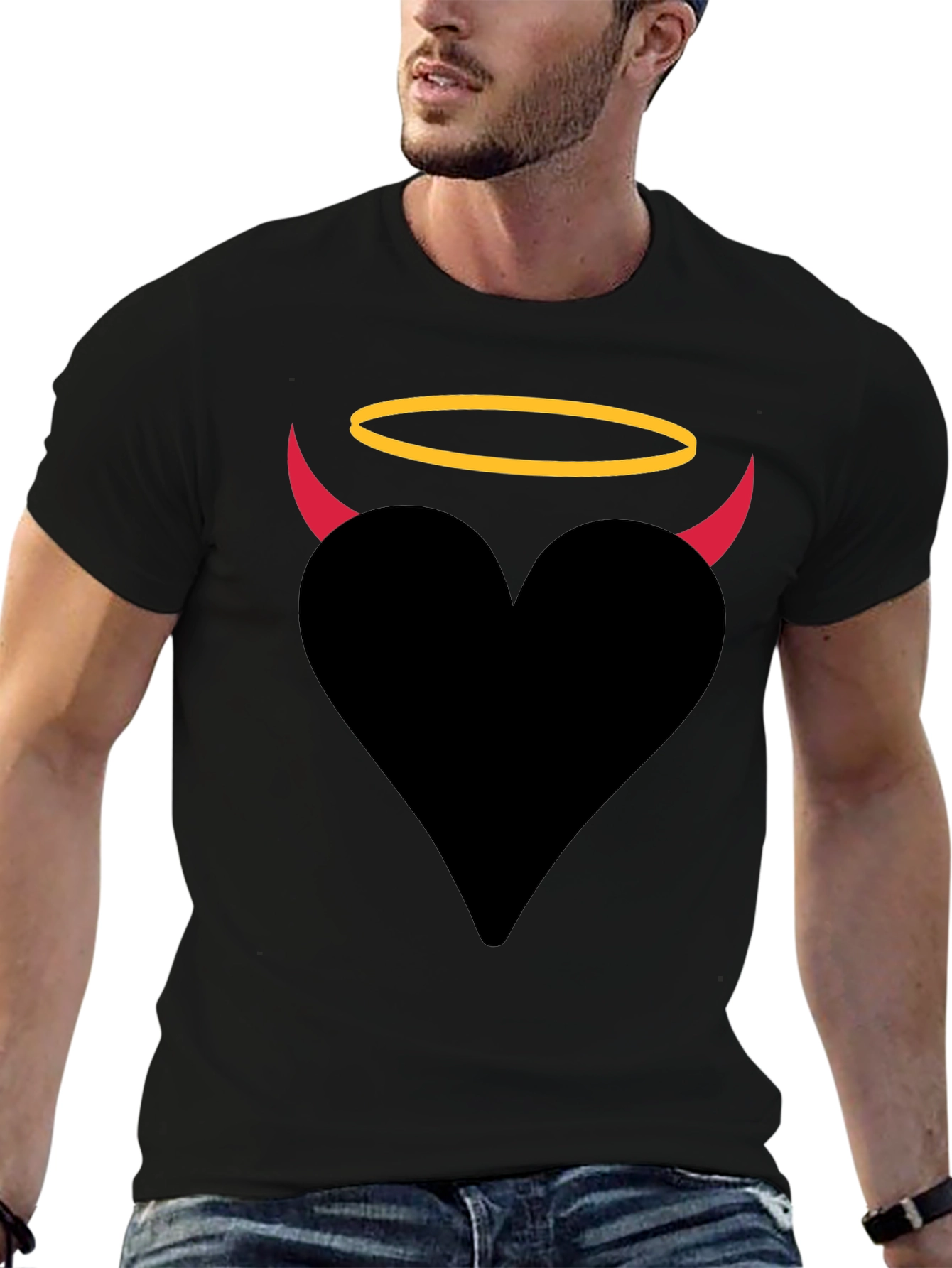 Angel Devil Heart Graphic T-Shirt