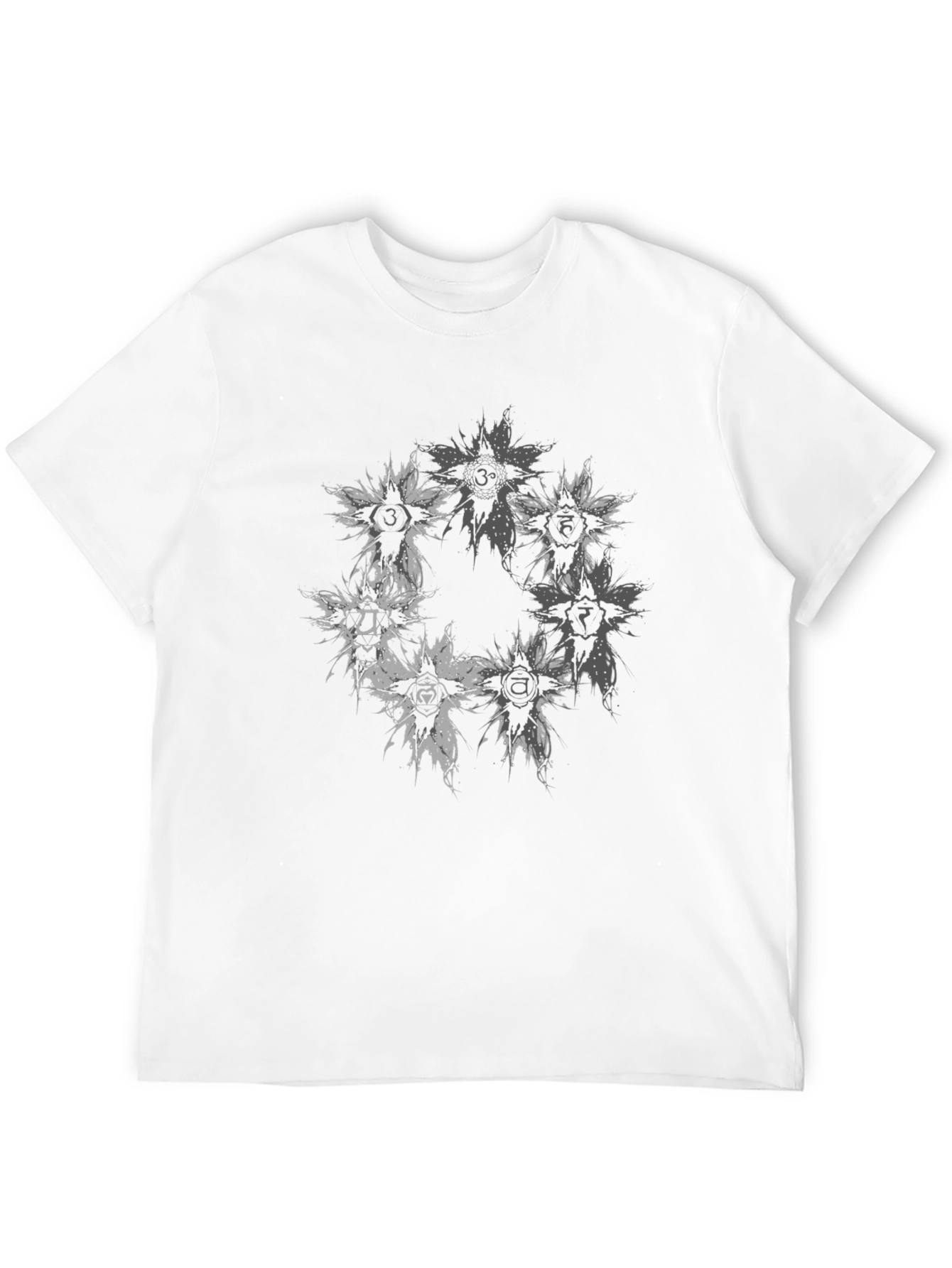 Chakra Symbol Graphic Black T-Shirt for Men