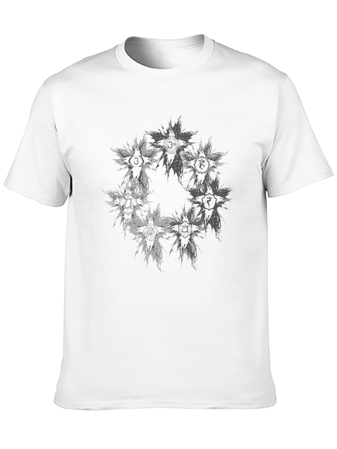 Chakra Symbol Graphic Black T-Shirt for Men