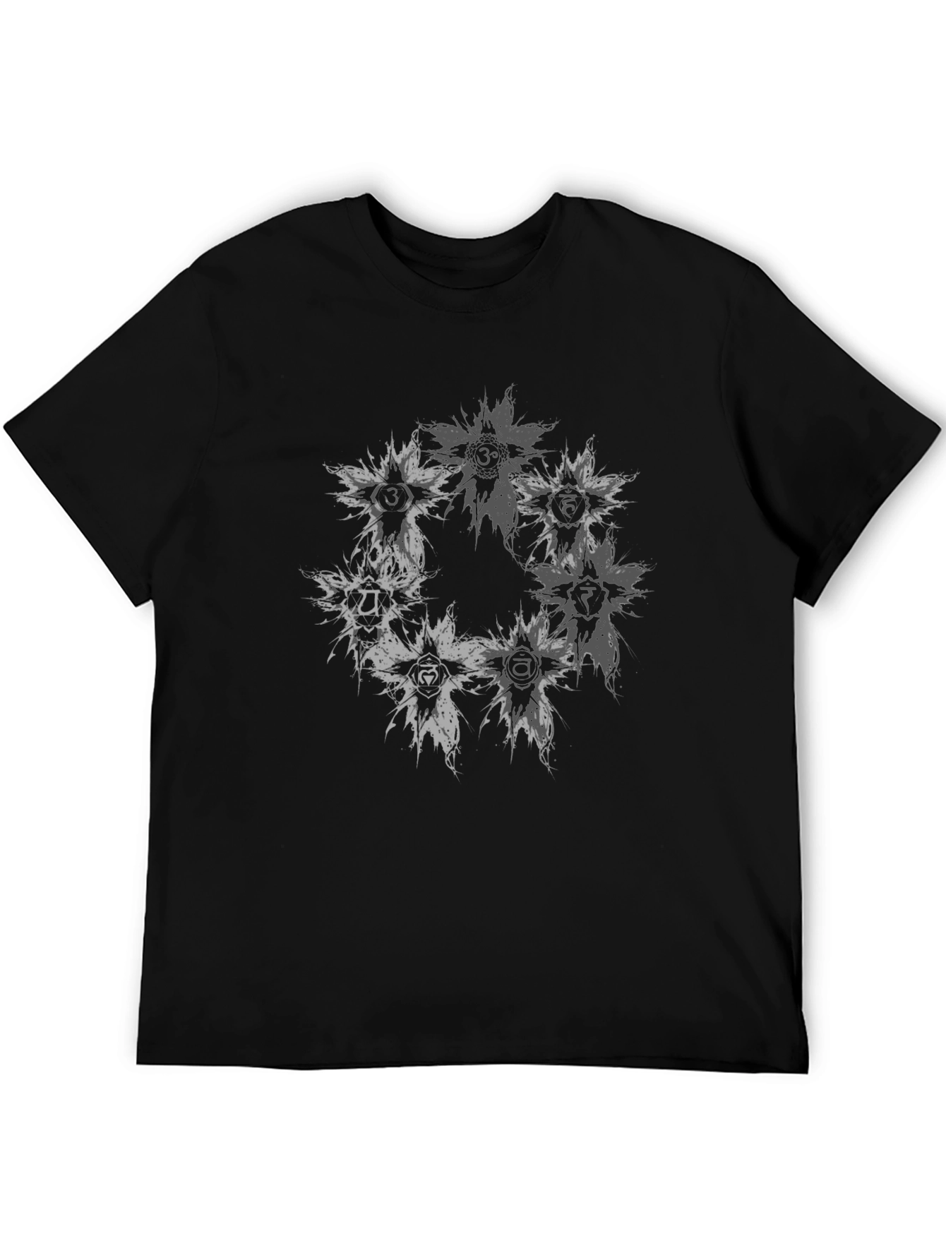 Chakra Symbol Graphic Black T-Shirt for Men