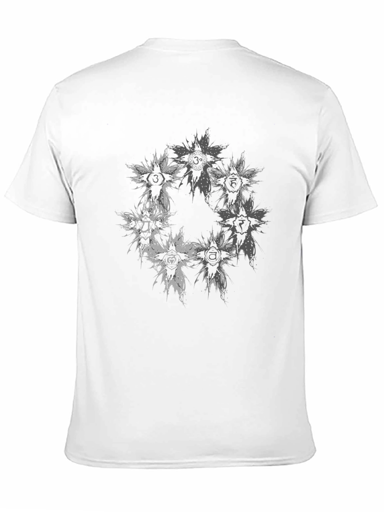 Chakra Symbol Graphic Black T-Shirt for Men