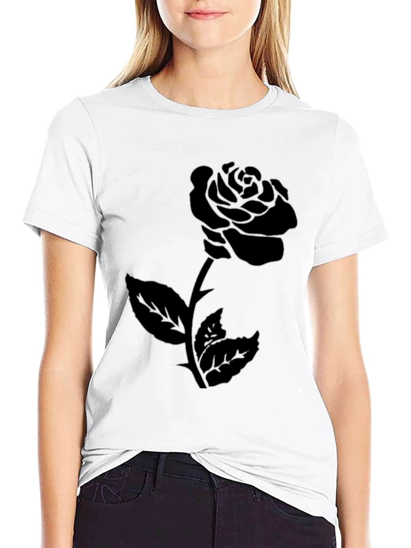 Black Rose Graphic Tee - Stylish & Edgy