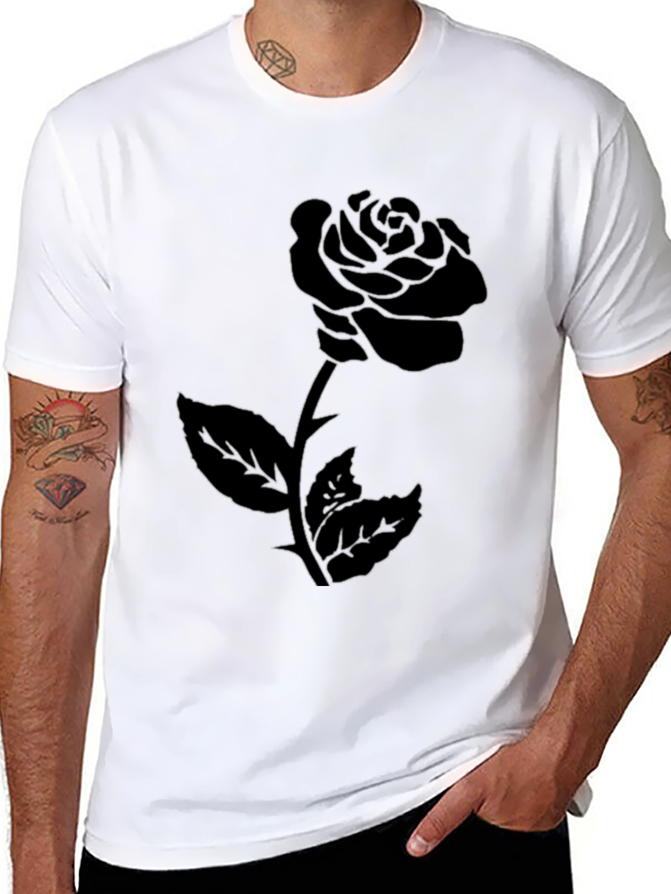 Black Rose Graphic Tee - Stylish & Edgy