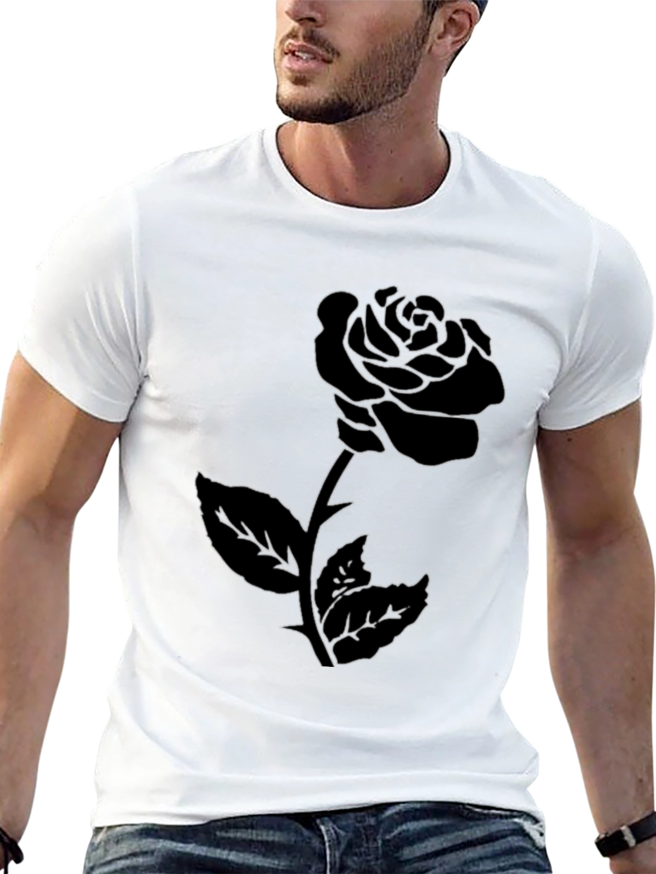 Black Rose Graphic Tee - Stylish & Edgy