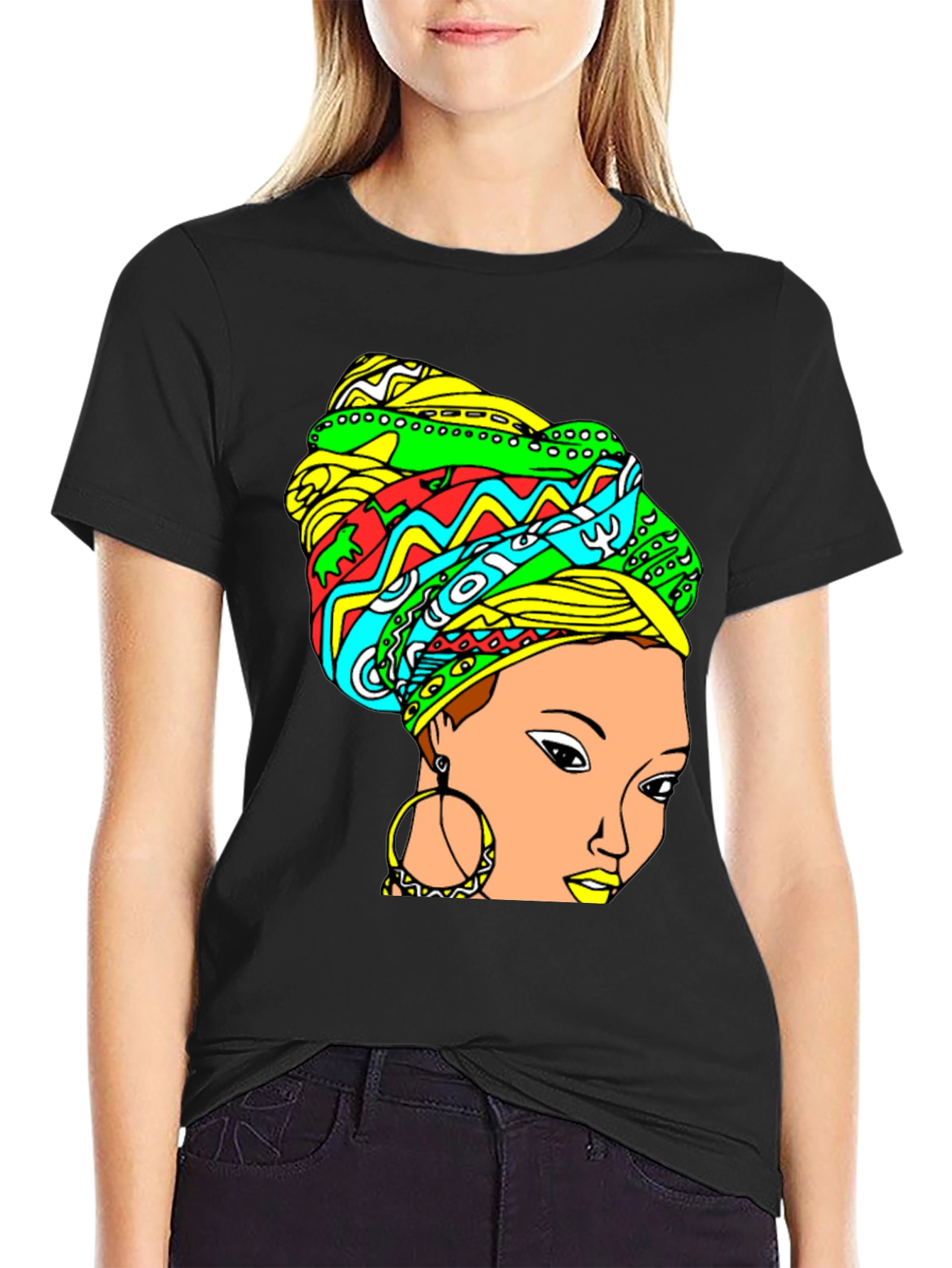 Vibrant Headwrap Graphic Tee