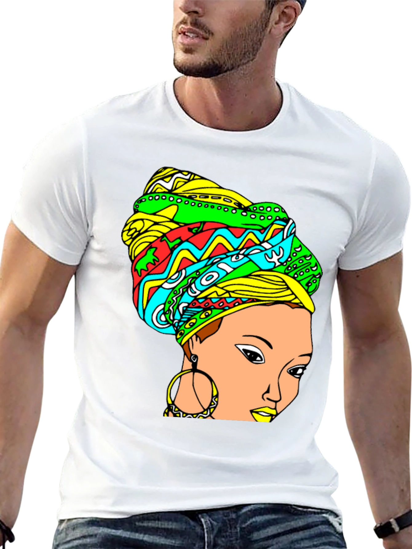 Vibrant Headwrap Graphic Tee