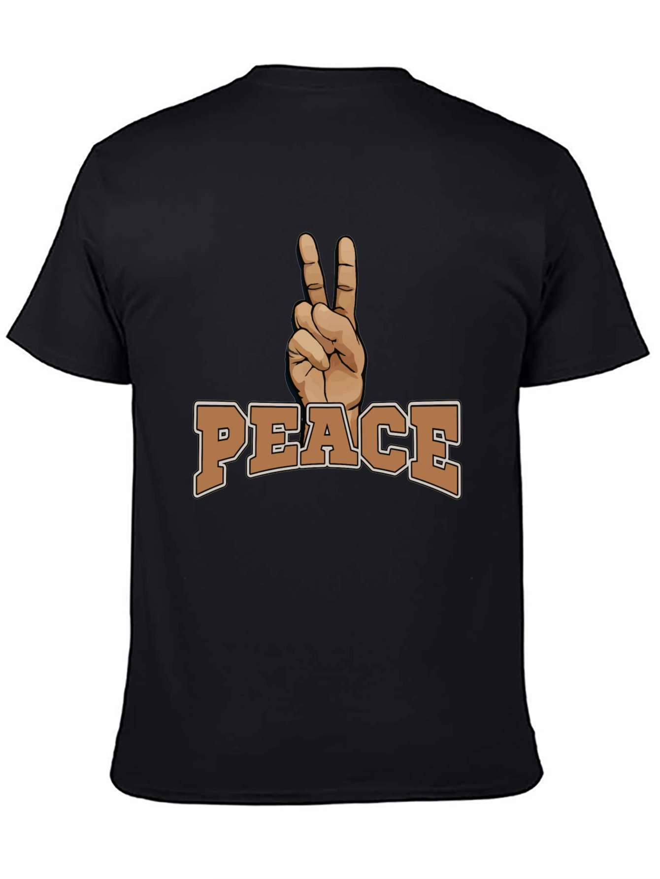 Peace Sign Graphic Black T-Shirt