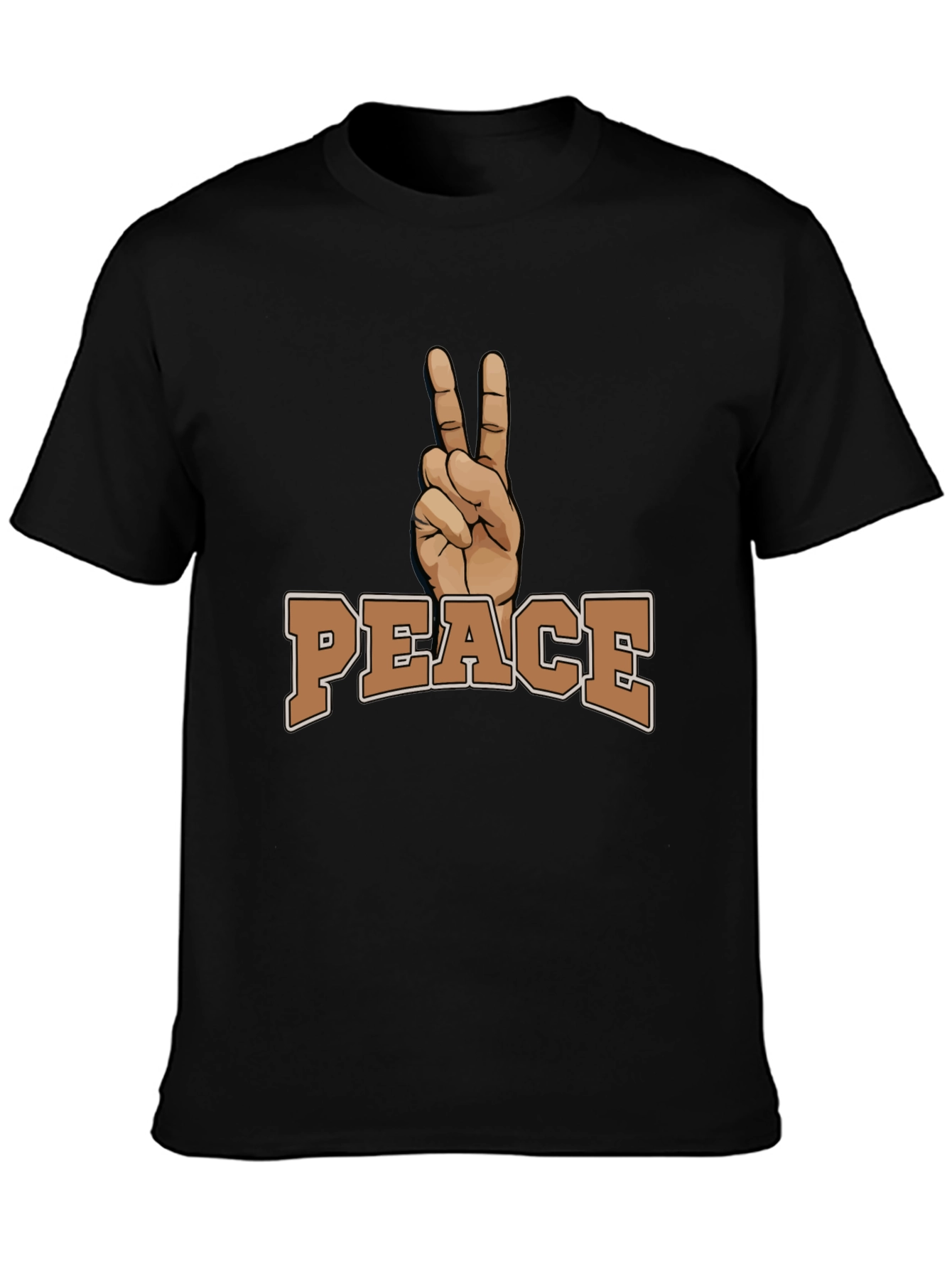 Peace Sign Graphic Black T-Shirt