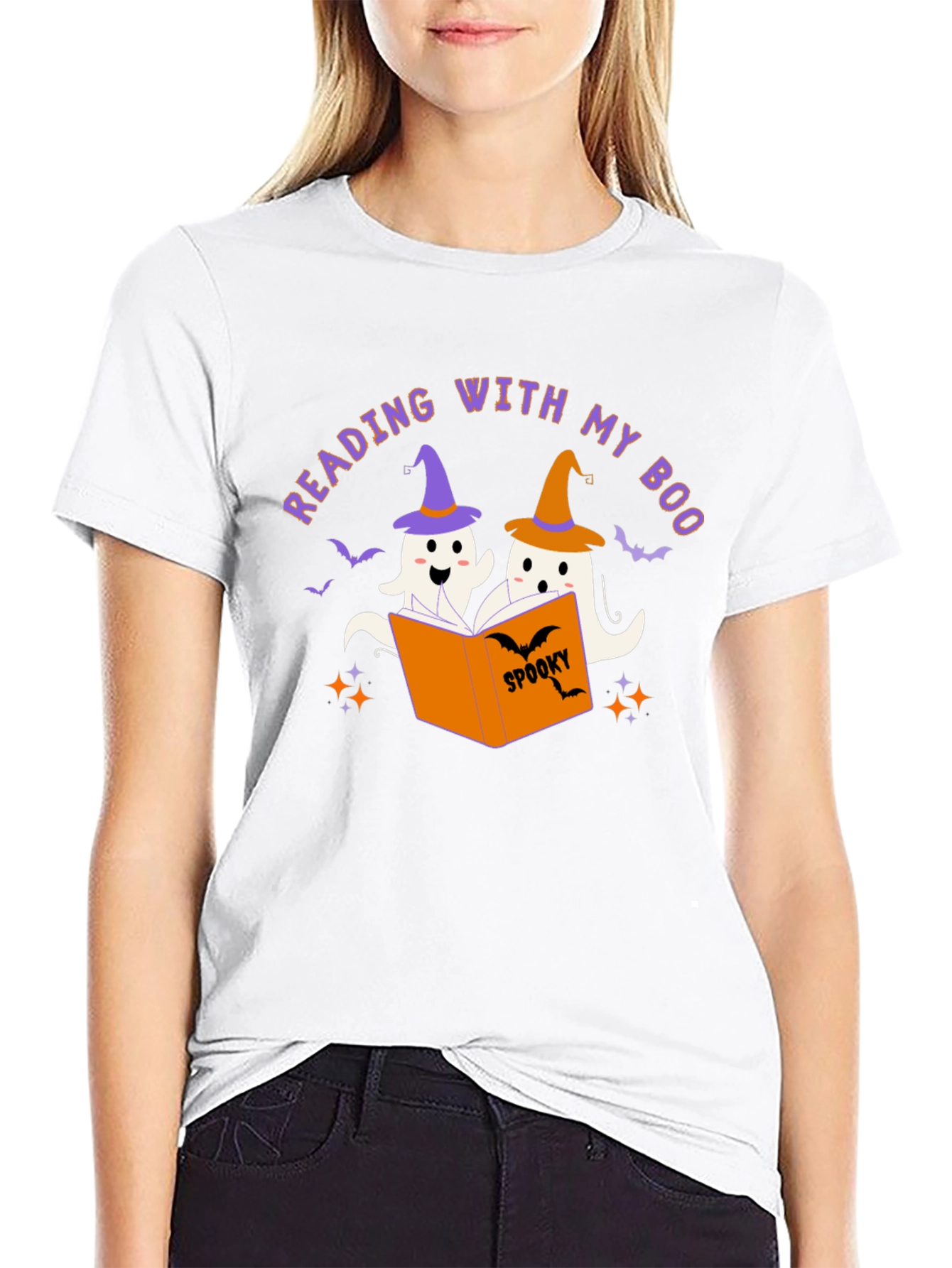 Reading With My Boo Halloween T-Shirt