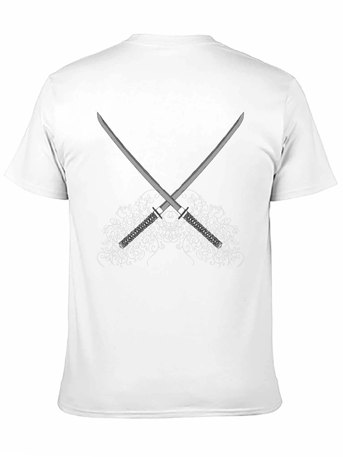 Samurai Sword Graphic Tee - Black Cotton T-Shirt