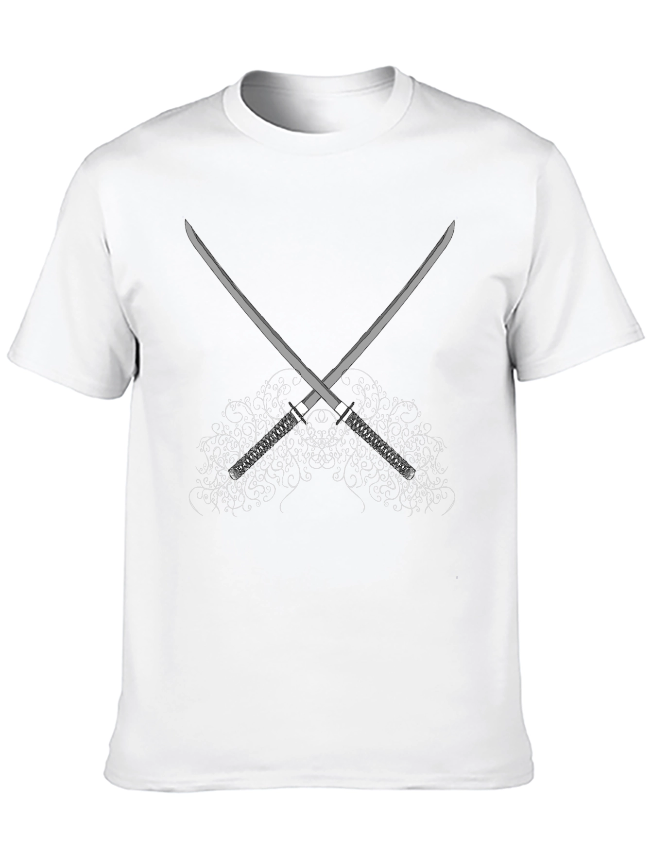 Samurai Sword Graphic Tee - Black Cotton T-Shirt