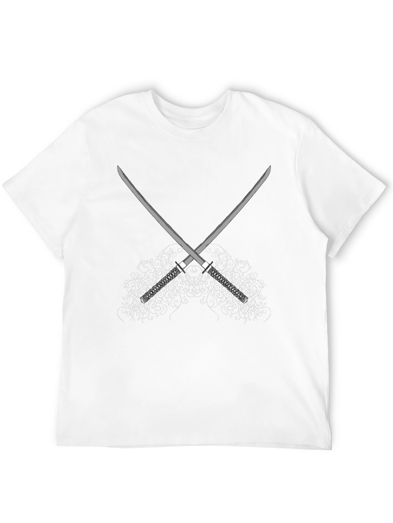 Samurai Sword Graphic Tee - Black Cotton T-Shirt