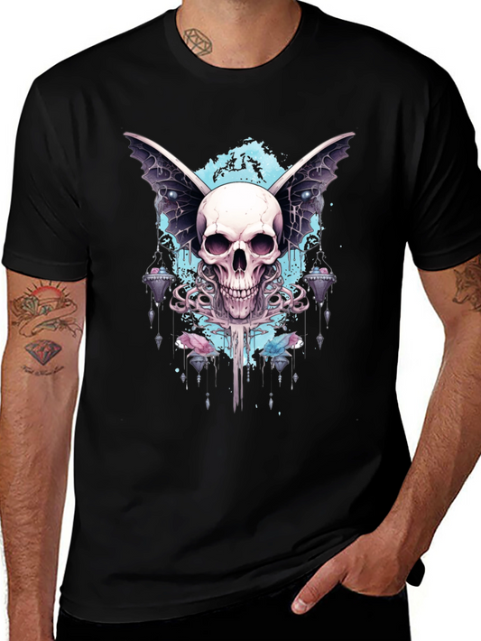 Skull Wings Graphic Tee - Mens Black T-Shirt