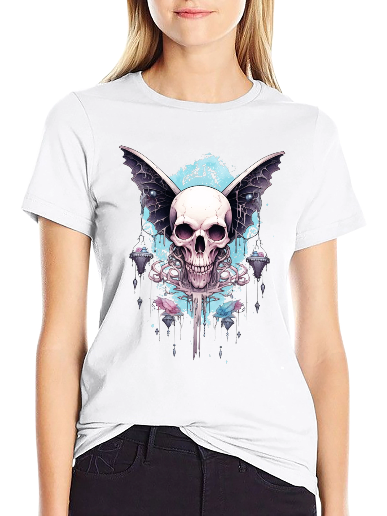 Skull Wings Graphic Tee - Mens Black T-Shirt