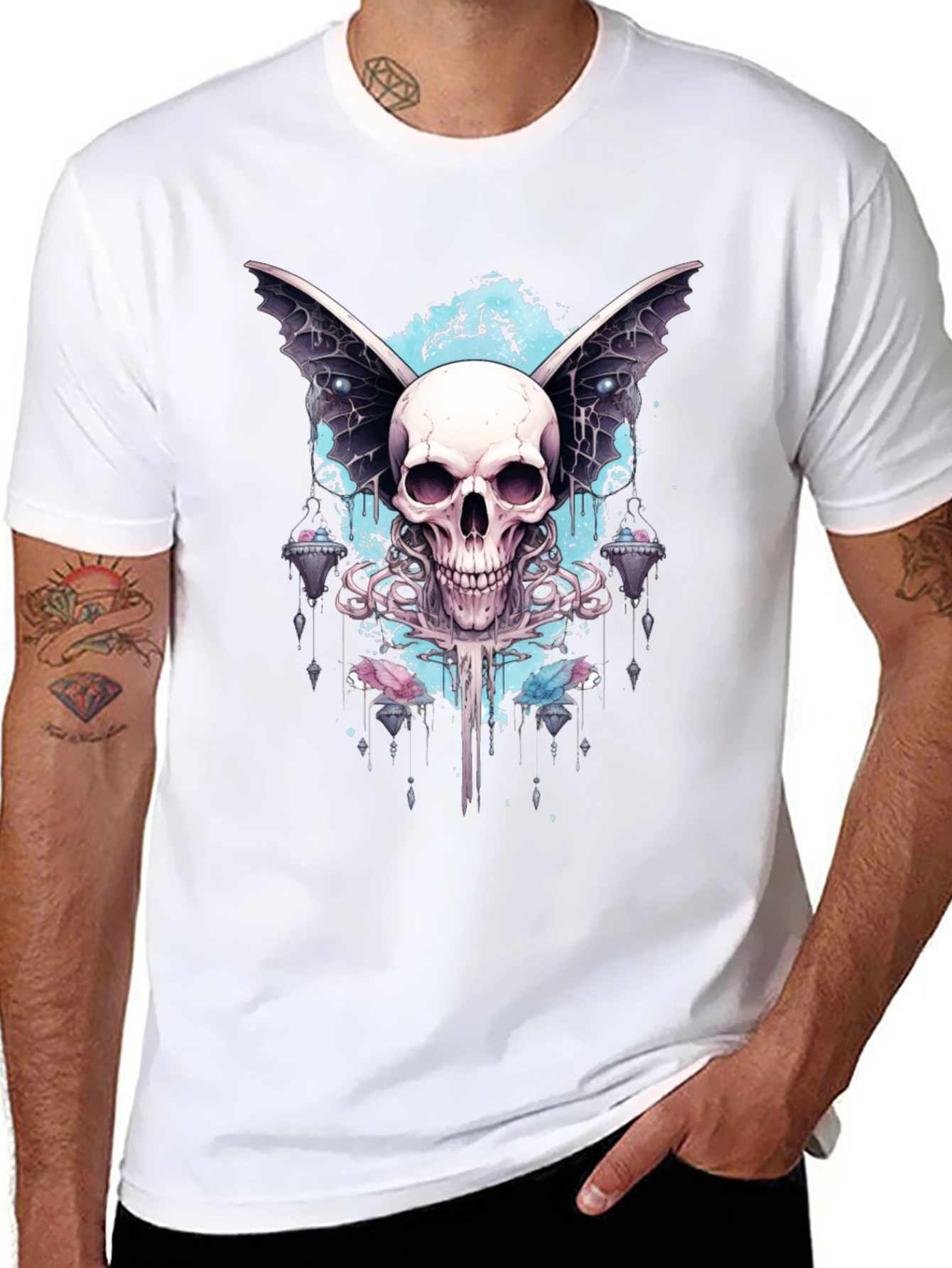 Skull Wings Graphic Tee - Mens Black T-Shirt