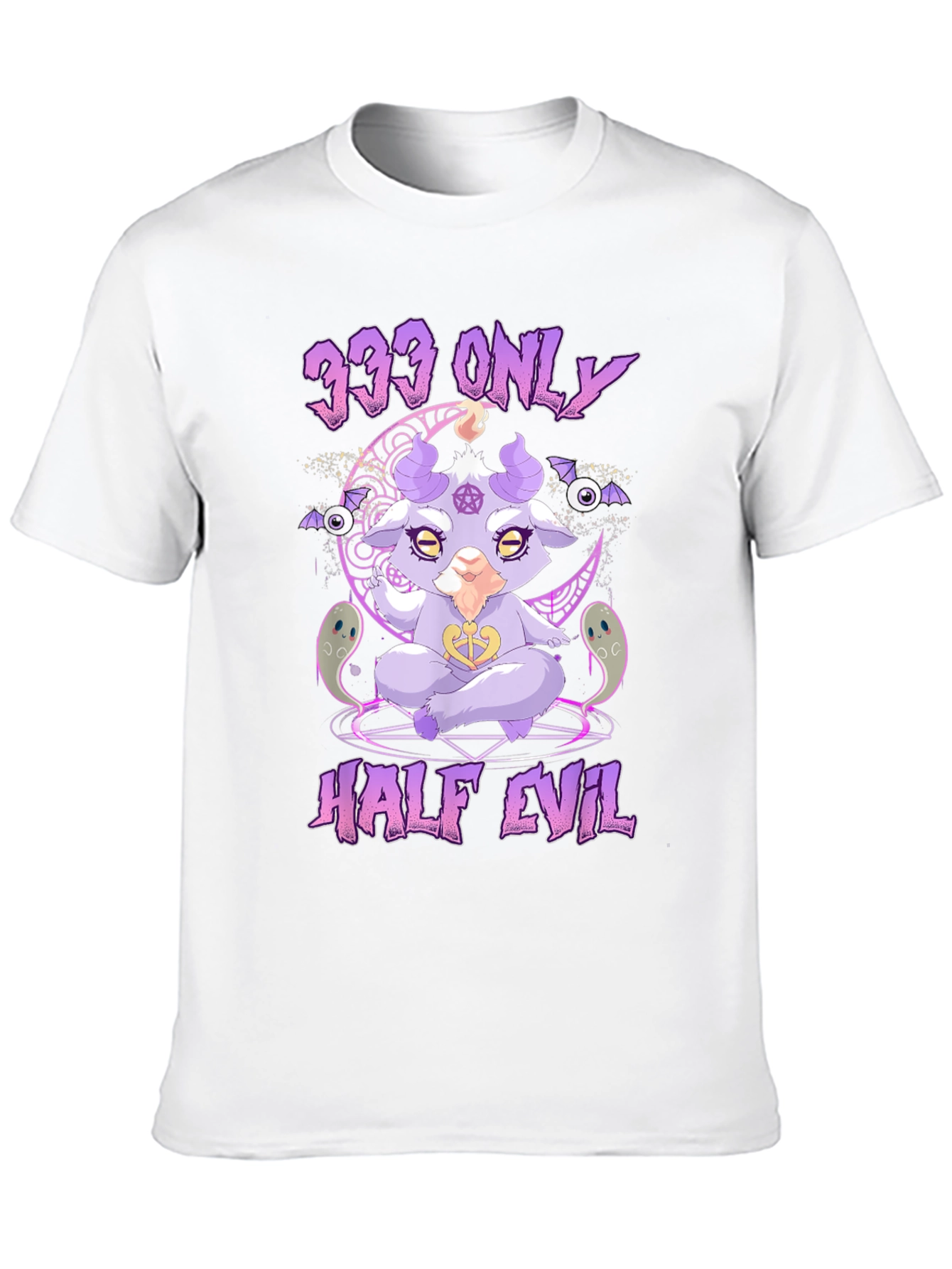 Half Evil Baphomet T-Shirt - Goth Aesthetic