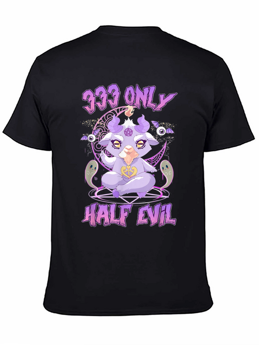 Half Evil Baphomet T-Shirt - Goth Aesthetic