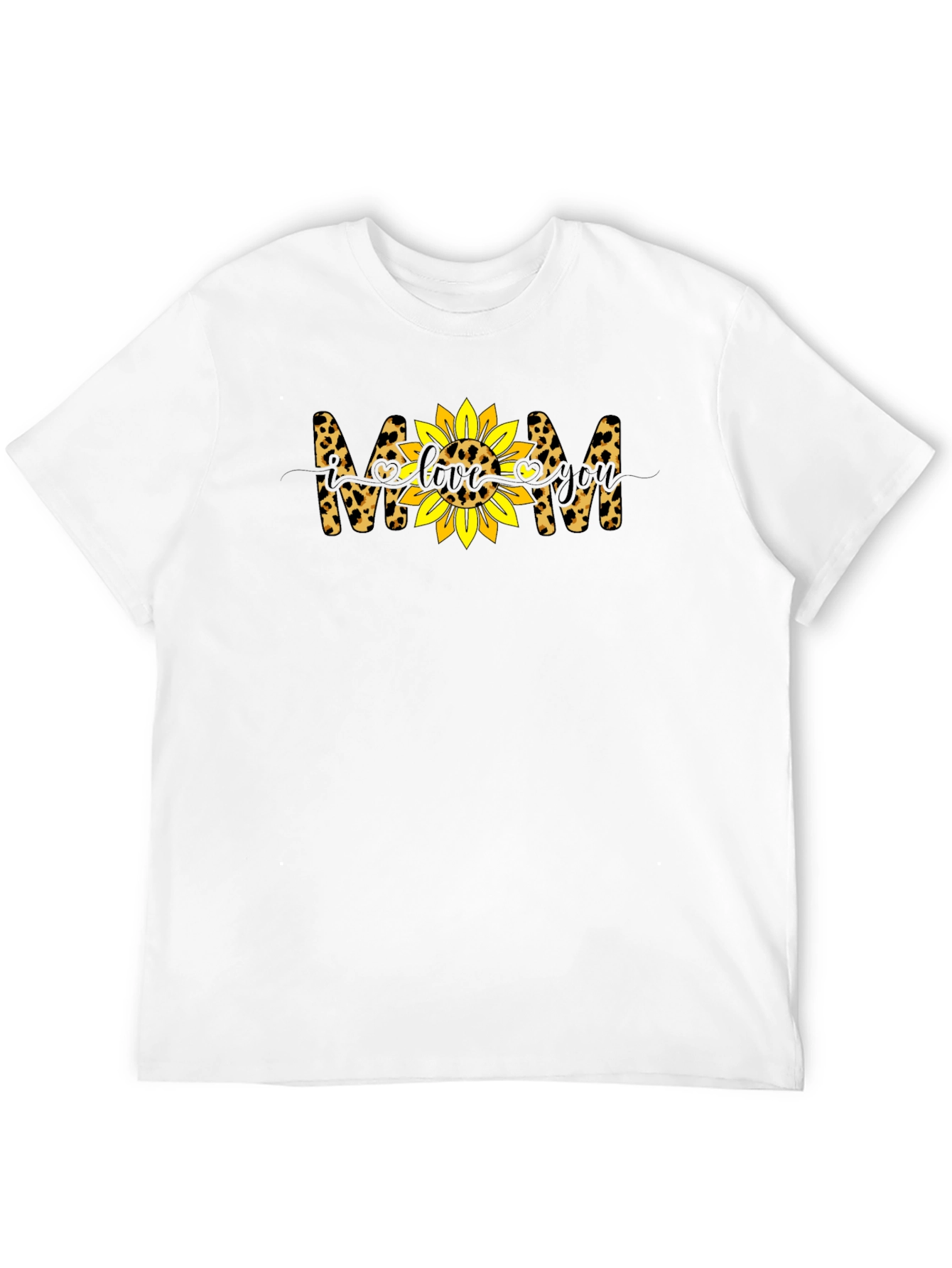 Leopard Mom Sunflower Graphic T-Shirt