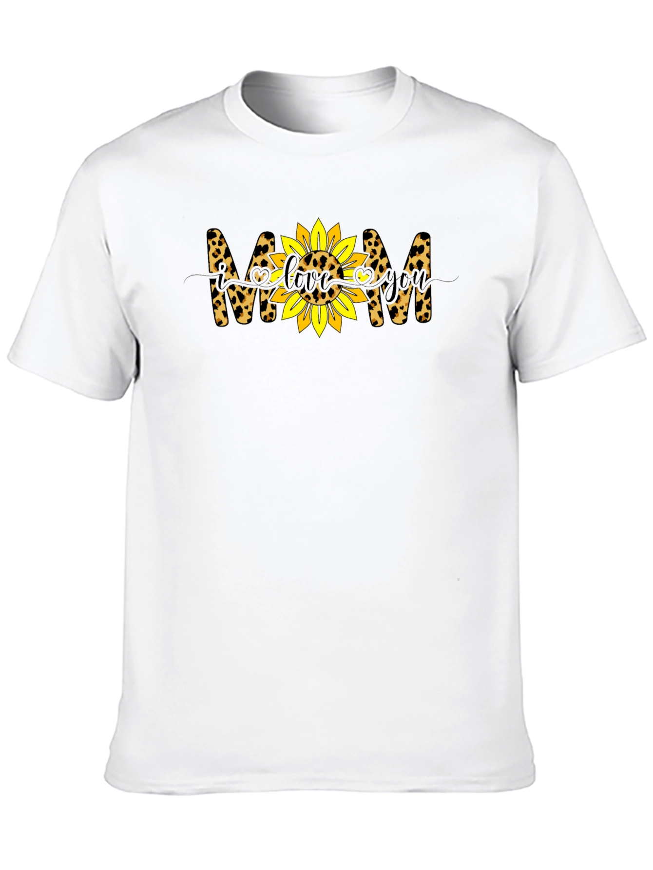 Leopard Mom Sunflower Graphic T-Shirt