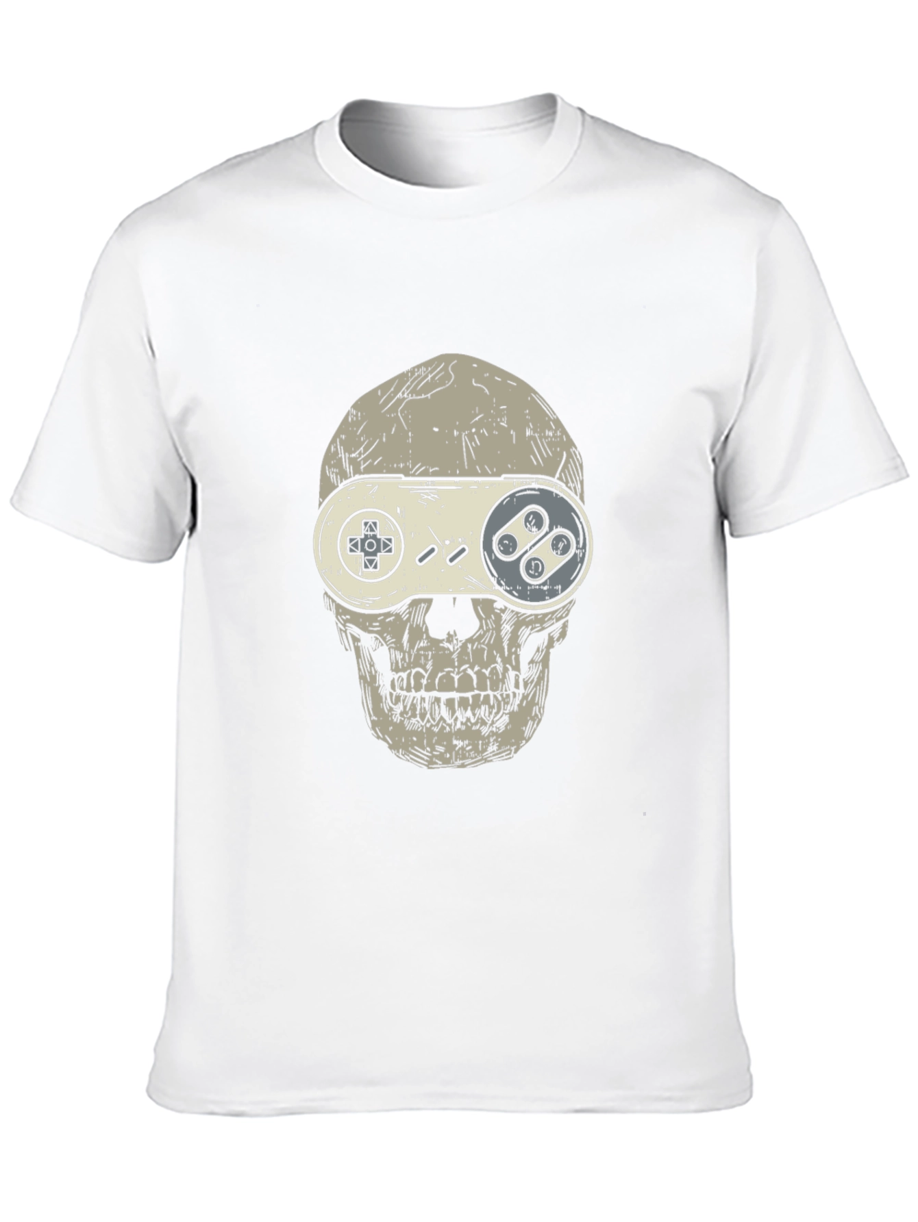 Gamer Skull Graphic T-Shirt - Black Cotton Tee