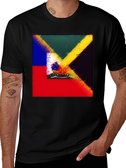 Abstract Flag Graphic Print Tee