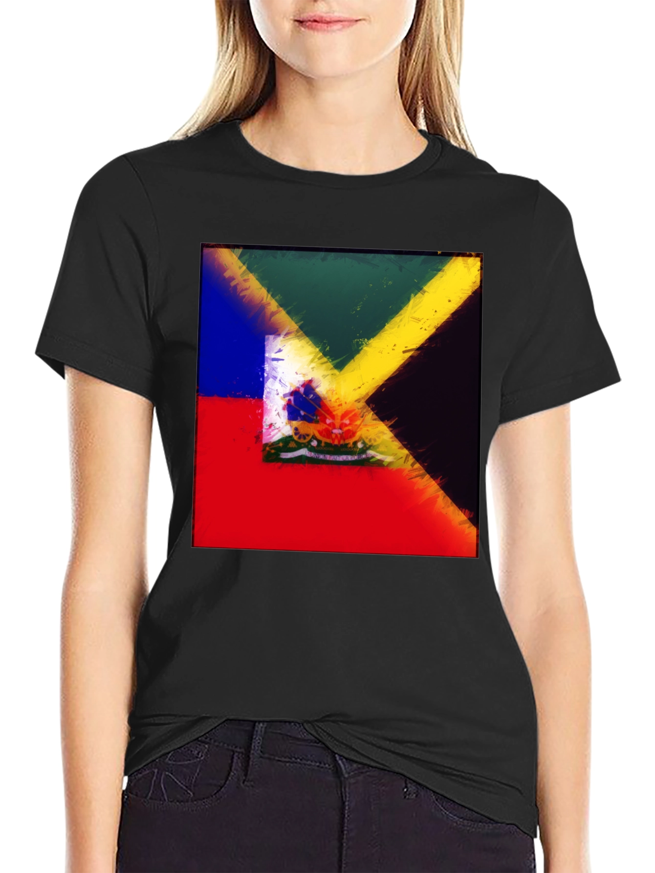 Abstract Flag Graphic Print Tee