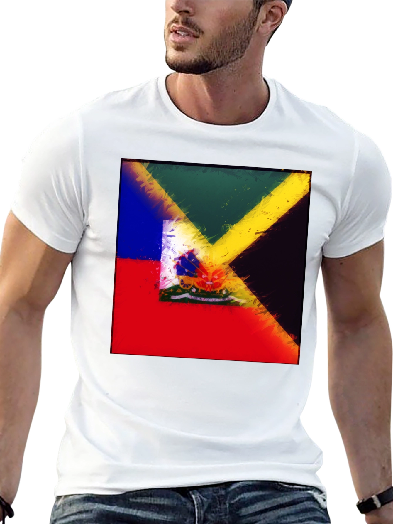 Abstract Flag Graphic Print Tee