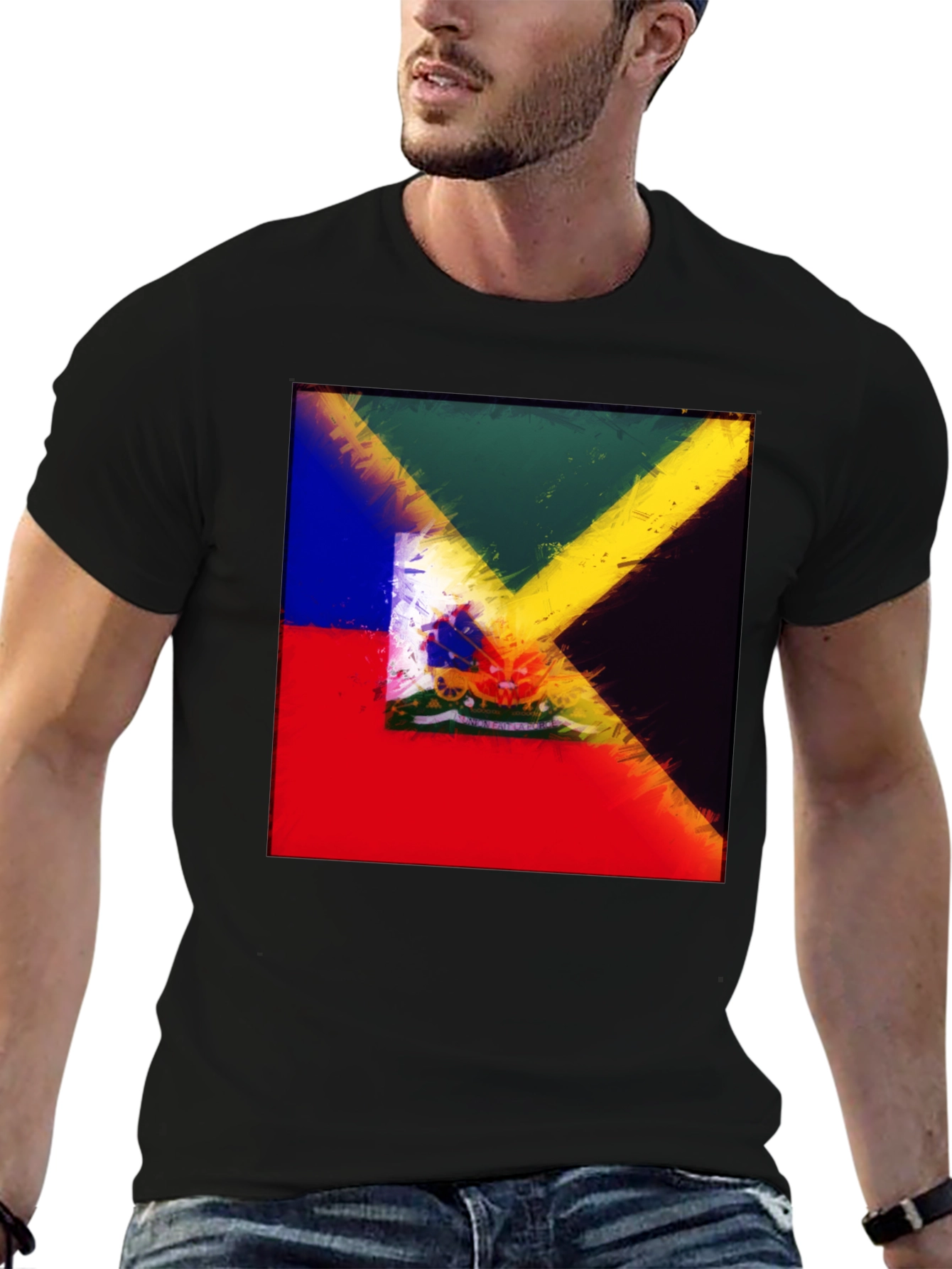 Abstract Flag Graphic Print Tee