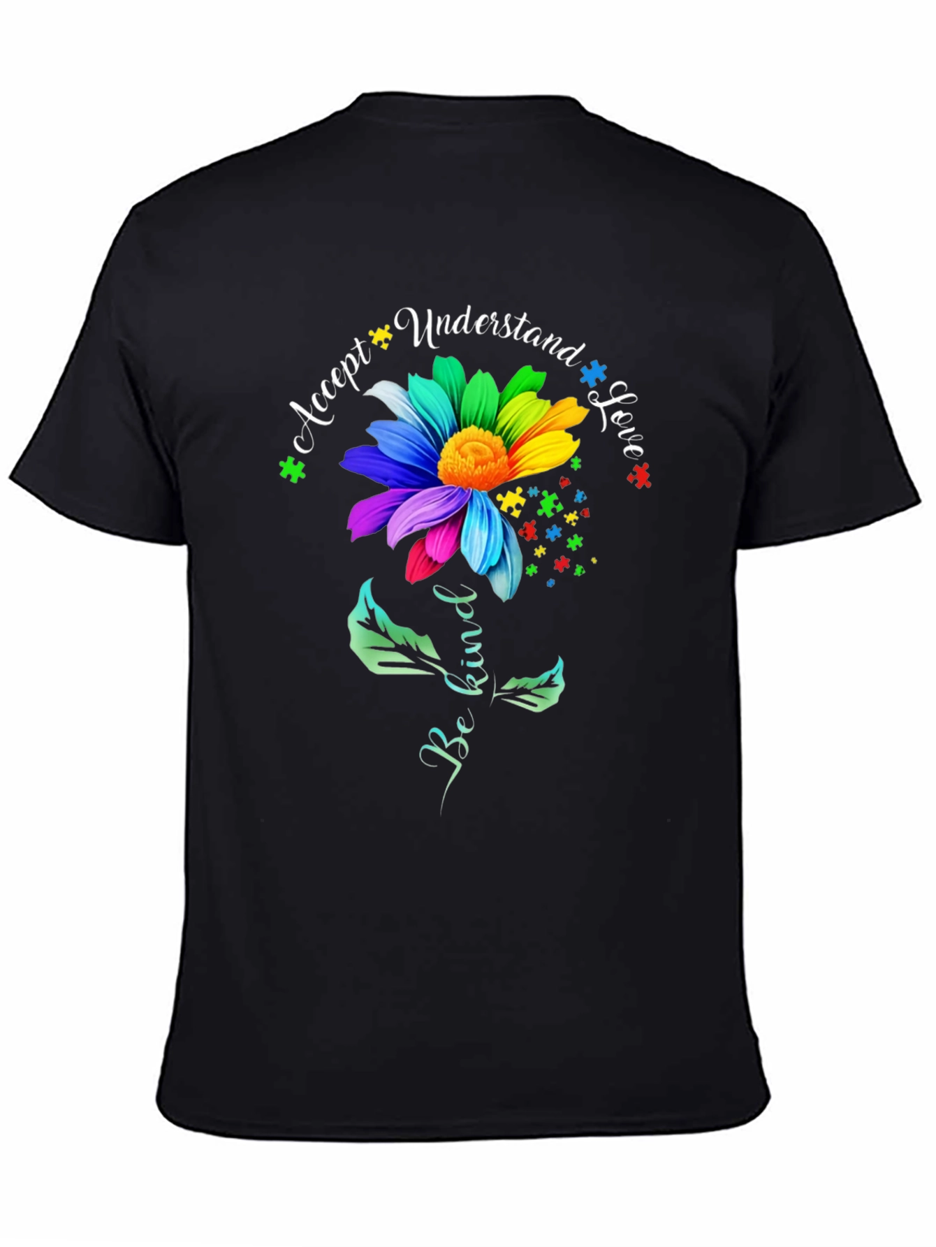 Autism Awareness Flower T-Shirt - Accept Understand Love