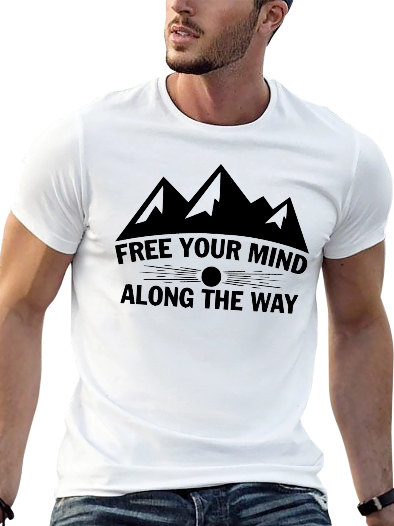 Motivational Mountain T-Shirt: Free Your Mind