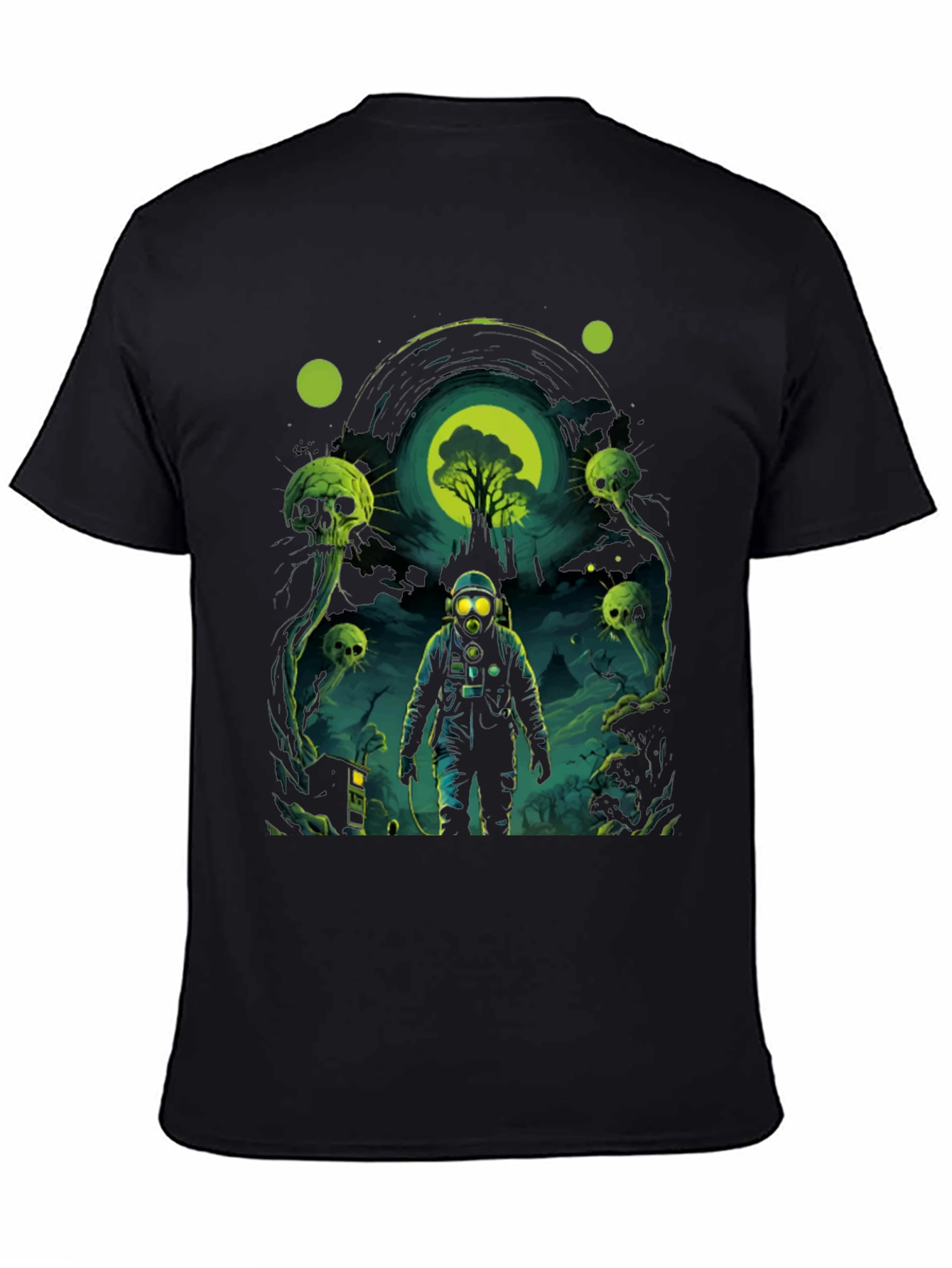 Astronaut Gas Mask Graphic Tee - Black