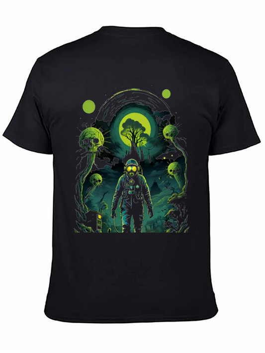 Astronaut Gas Mask Graphic Tee - Black