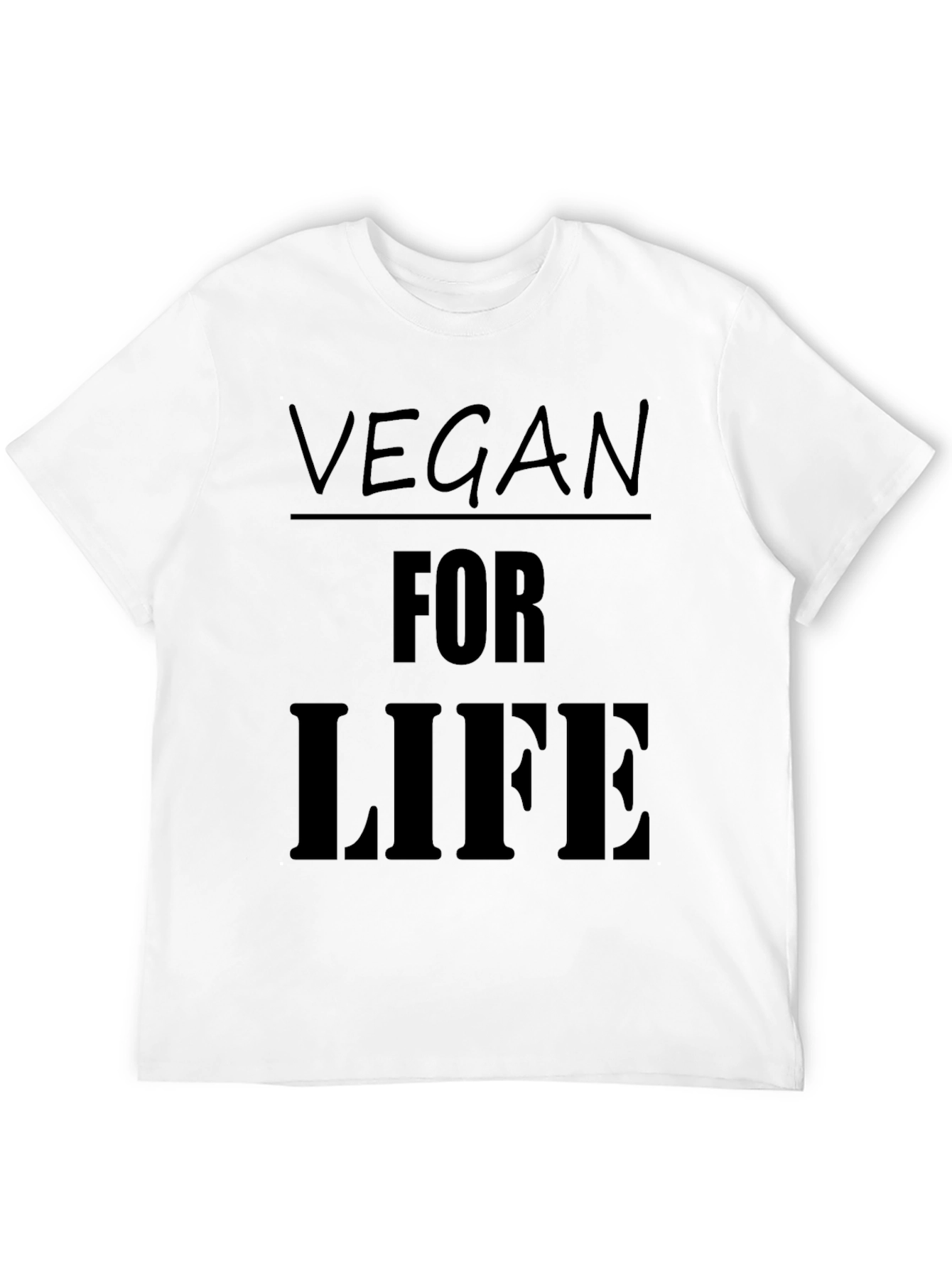 Vegan For Life T-Shirt - Black Cotton Tee