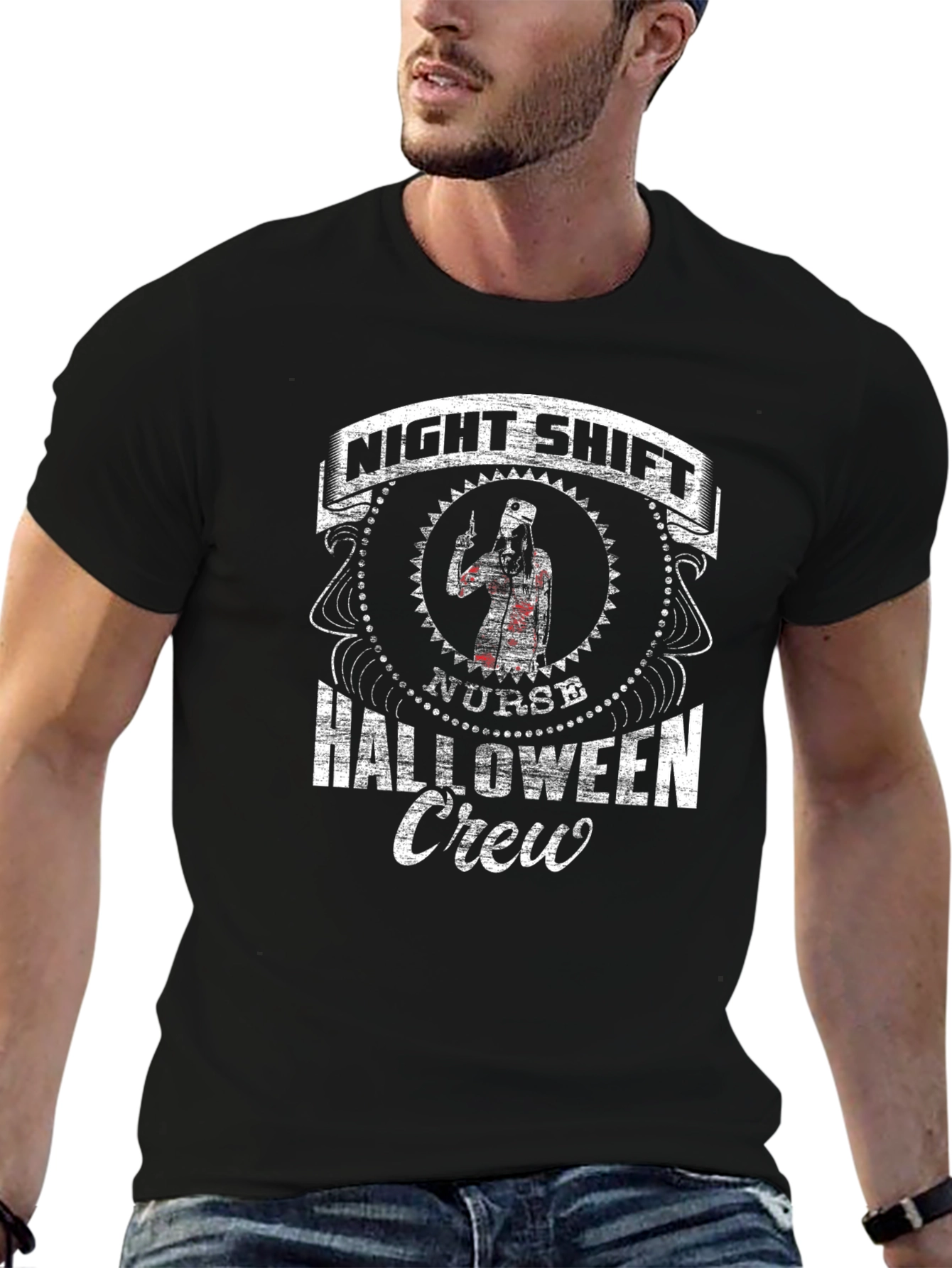 Night Shift Nurse Halloween Crew T-Shirt