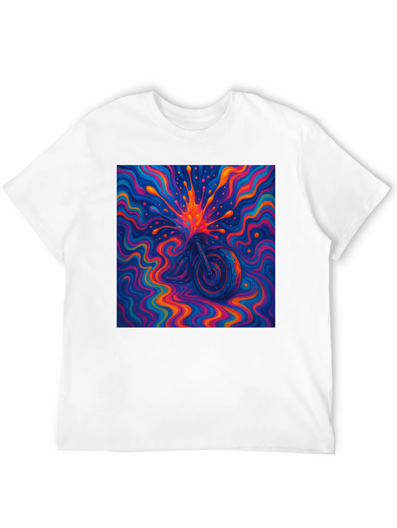 Psychedelic Motorcycle T-Shirt - Vivid Graphic Tee