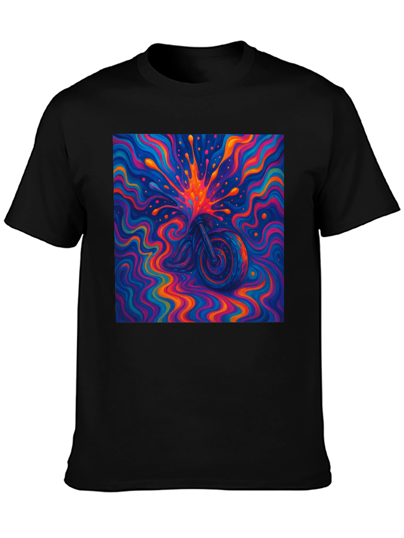 Psychedelic Motorcycle T-Shirt - Vivid Graphic Tee
