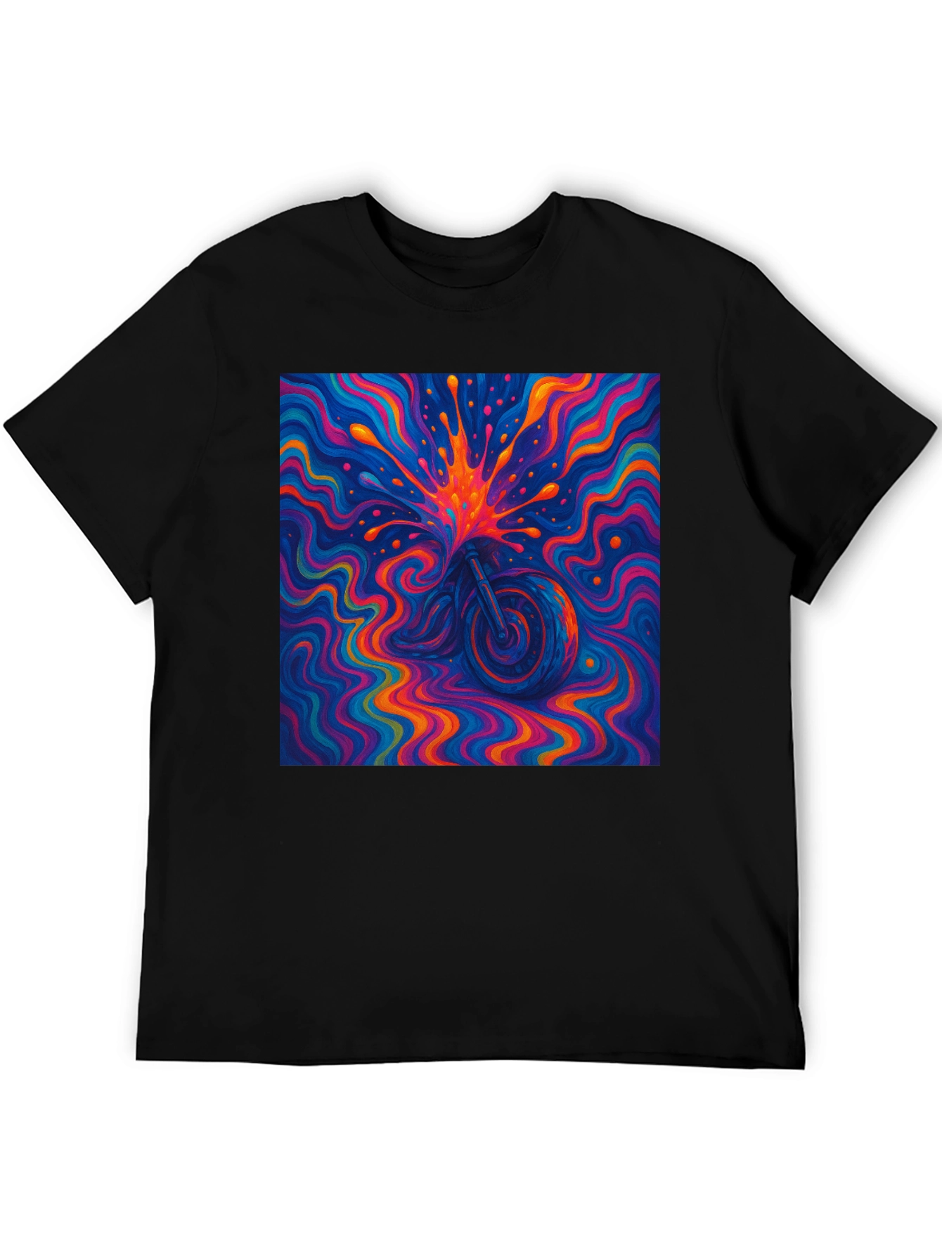 Psychedelic Motorcycle T-Shirt - Vivid Graphic Tee