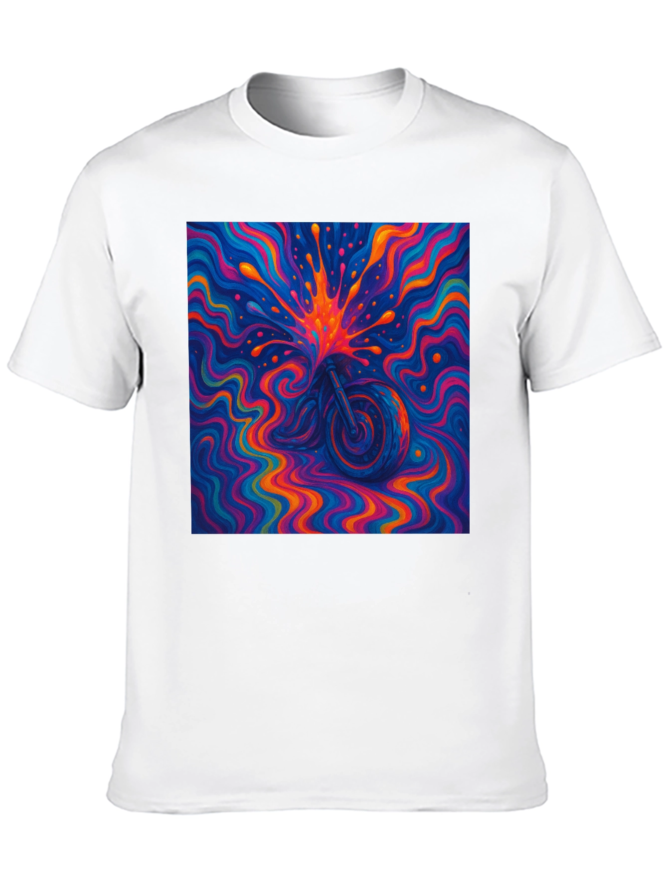 Psychedelic Motorcycle T-Shirt - Vivid Graphic Tee