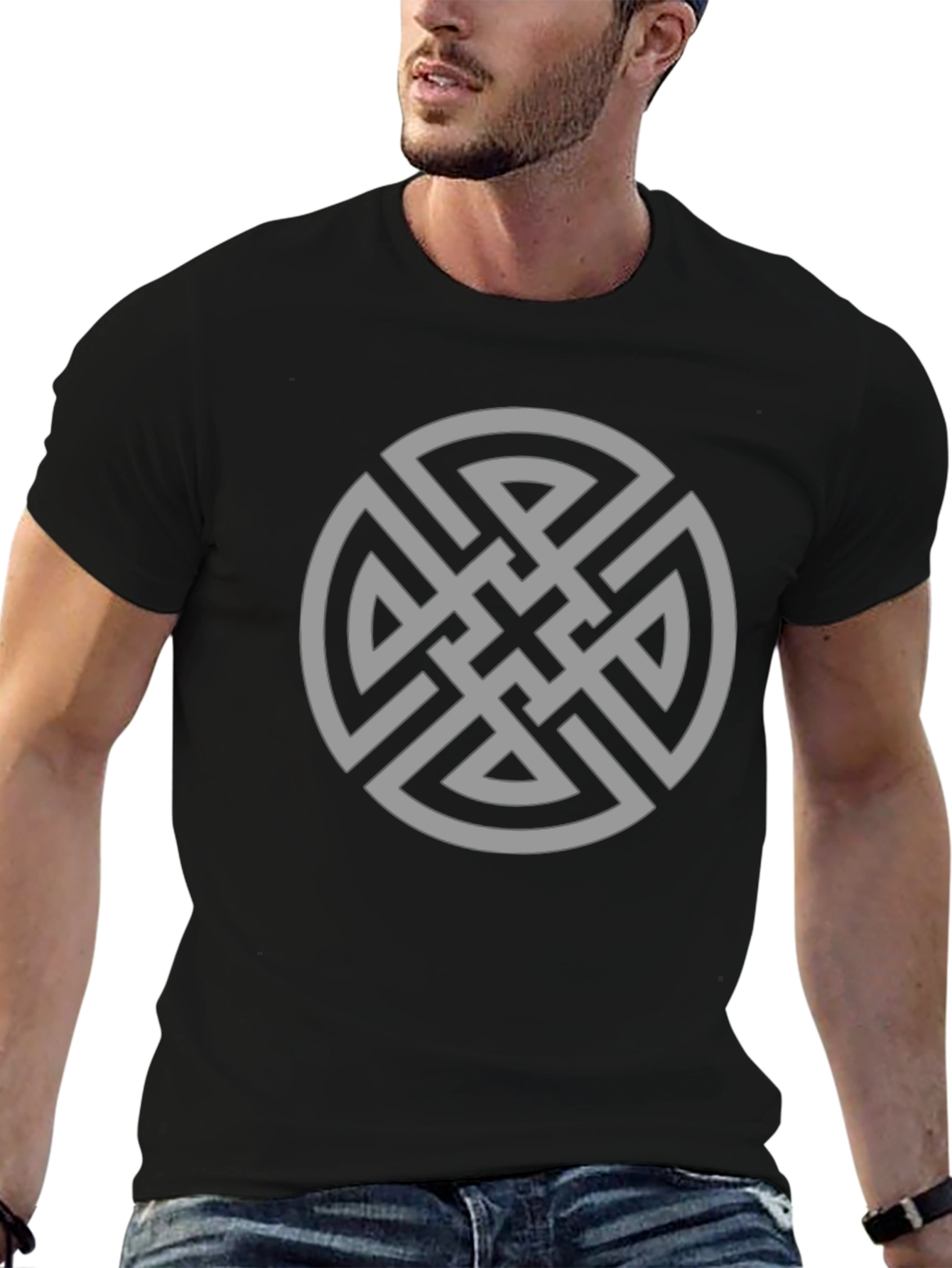 Celtic Knot Graphic Tee - Black Cotton Comfort